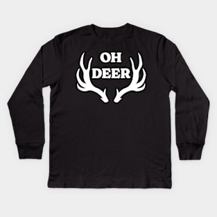 Oh Deer "Christmas" Funny Kids Long Sleeve T-Shirt